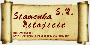 Stamenka Milojičić vizit kartica